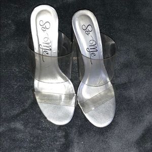 Clear slip on heels